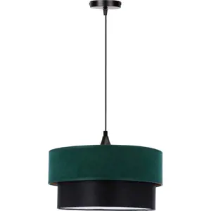 Produkt Závěsné svítidlo v petrolejové barvě/černé s textilním stínidlem ø 35 cm Solanto – Candellux Lighting