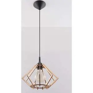 Závěsné svítidlo v přírodní barvě s dřevěným stínidlem ø 27,5 cm Toranja – Nice Lamps