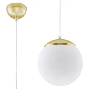 Produkt Závěsné svítidlo ve zlaté barvě se skleněným stínidlem ø 20 cm Cezab – Nice Lamps