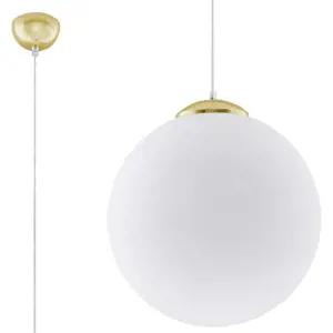 Produkt Závěsné svítidlo ve zlaté barvě se skleněným stínidlem ø 40 cm Cezab – Nice Lamps