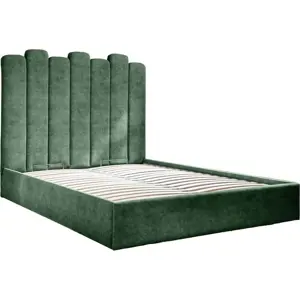 Produkt Zelená čalouněná dvoulůžková postel s úložným prostorem s roštem 140x200 cm Dreamy Aurora – Miuform