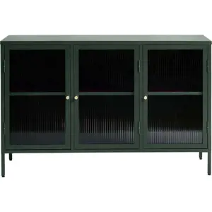 Produkt Zelená kovová vitrína Unique Furniture Bronco, výška 85 cm