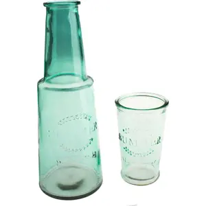 Produkt Zelená skleněná karafa se sklenicí, 800 ml