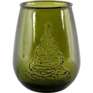 Produkt Zelená skleněná váza s vánočním motivem Ego Dekor Arbol de Navidad, výška 13 cm