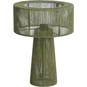 Produkt Zelená stolní lampa se stínidlem z juty (výška 40 cm) Selva – Light & Living