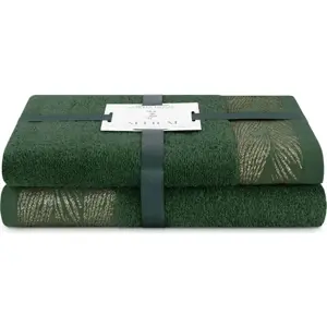 Zelené froté bavlněné ručníky a osušky v sadě 2 ks Allium – AmeliaHome