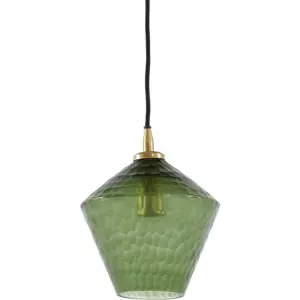 Zelené závěsné svítidlo se skleněným stínidlem ø 20 cm Delila – Light & Living