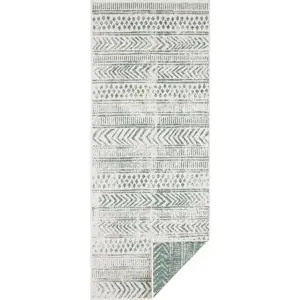 Zeleno-krémový venkovní koberec NORTHRUGS Biri, 80 x 250 cm