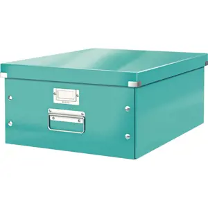 Produkt Zeleno-tyrkysový kartonový úložný box s víkem 37x48x20 cm Click&Store – Leitz