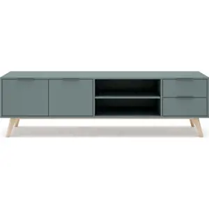 Zelenošedý TV stolek 180x53 cm Pisco – Marckeric