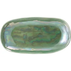 Produkt Zelený kameninový servírovací talíř Bloomingville Paula, 23,5 x 12,5 cm
