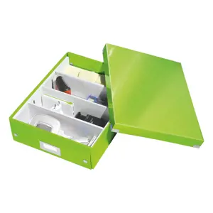 Produkt Zelený kartonový úložný box s víkem 28x37x10 cm Click&Store – Leitz