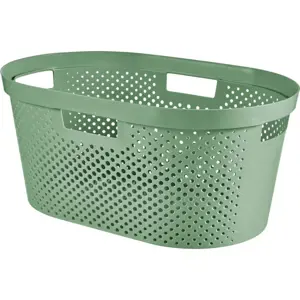 Zelený koš na prádlo Curver Infinity Hamper, 40 l