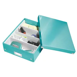Produkt Zelený/tyrkysový kartonový úložný box s víkem 28x37x10 cm Click&Store – Leitz
