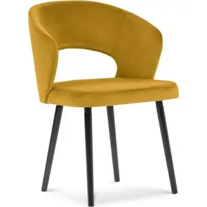 Produkt Žlutá jídelní židle se sametovým potahem Windsor & Co Sofas Elpis