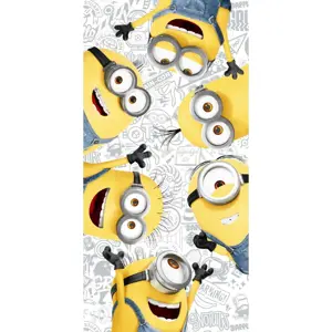 Žluto-bílá bavlněná dětská osuška 70x140 cm Minions 2 – Jerry Fabrics