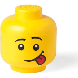 Žlutý úložný box ve tvaru hlavy LEGO® Silly, ⌀ 16,3 cm