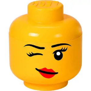 Produkt Žlutý úložný box ve tvaru hlavy LEGO® Winky, ⌀ 16,3 cm