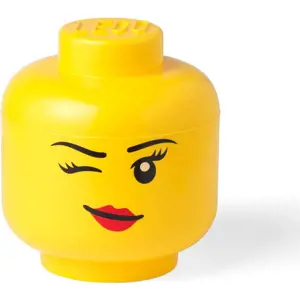 Žlutý úložný box ve tvaru hlavy LEGO® Winky, ⌀ 24,2 cm