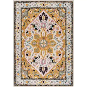 Žlutý vlněný koberec 170x120 cm Dahlia - Flair Rugs