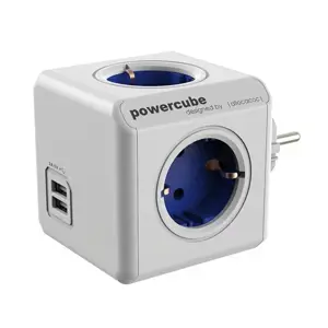 Produkt Rozbočovač Powercube s USB porty - modrý - Allocacoc