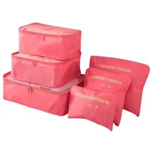 Produkt Zaparkorun Praktické cestovní tašky a organizéry na cesty - 6 ks - lososové