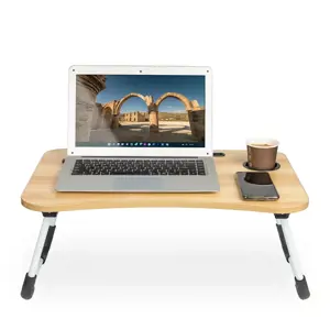 Zaparkorun Skládací stůl na laptop k posteli se stojanem - imitace dřeva